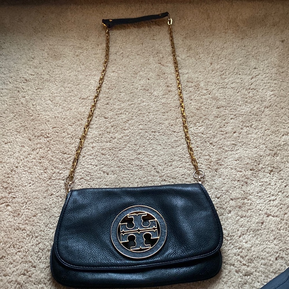 ✨Tory Burch Black Leather Crossbody Bag gold hardware (authentic)Free Shipping ✨